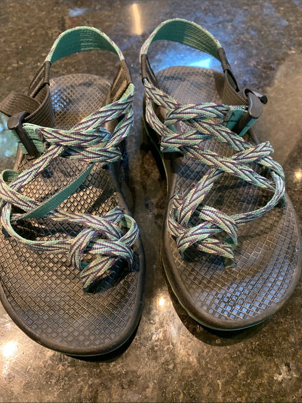 Chaco Women’s Strappy Outdoor Sandals in Teal and Black
